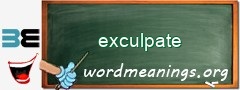 WordMeaning blackboard for exculpate